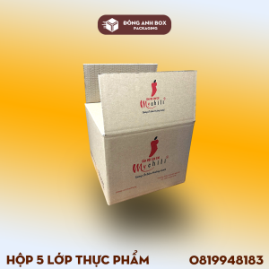Hộp carton 5 lớp sóng BC 2 mặt nâu in 2 màu đựng thực phẩm khô